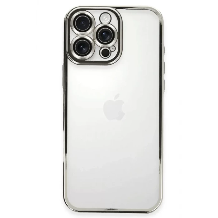 Newface Apple iPhone 16 Pro Max Kılıf Razer Lensli Silikon - Gümüş