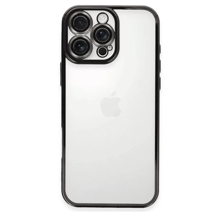 Newface Apple iPhone 16 Pro Max Kılıf Razer Lensli Silikon - Siyah