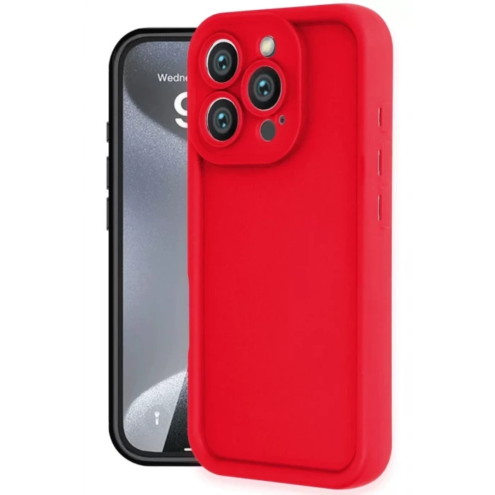 Newface Apple iPhone 16 Pro Max Kılıf Viera Silikon - Kırmızı