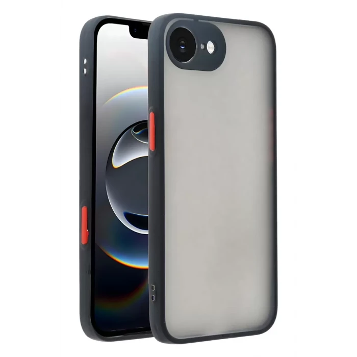 Newface Apple iPhone 16E Kılıf Montreal Silikon Kapak - Siyah