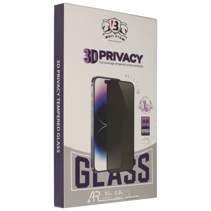 Newface Apple iPhone 17 Pro Bilvis 5D Privacy Diamond Hayalet Cam Ekran Koruyucu