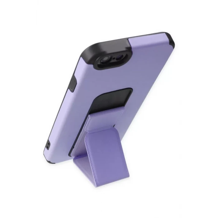 Newface Apple iPhone 6 Kılıf Mega Standlı Silikon - Lila