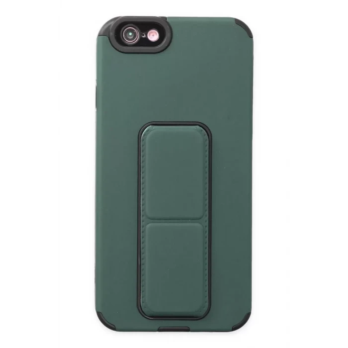 Newface Apple iPhone 6 Kılıf Mega Standlı Silikon - Yeşil