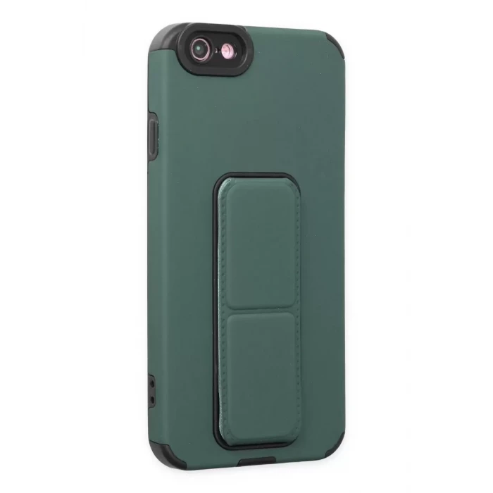 Newface Apple iPhone 6 Kılıf Mega Standlı Silikon - Yeşil