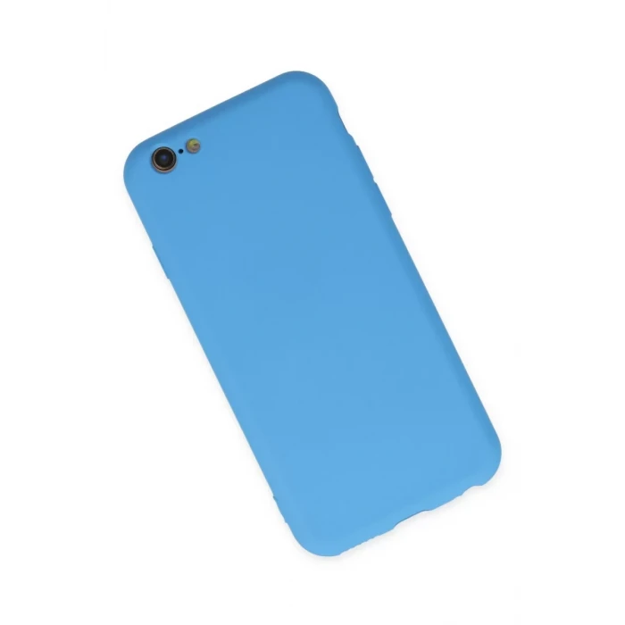 Newface Apple iPhone 6 Plus Kılıf Nano içi Kadife Silikon - Mavi