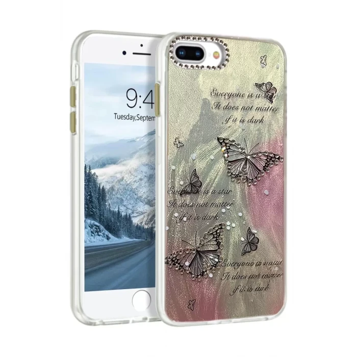 Newface Apple iPhone 7 Plus Kılıf Blade Aynalı Desenli Kapak - Desen 6
