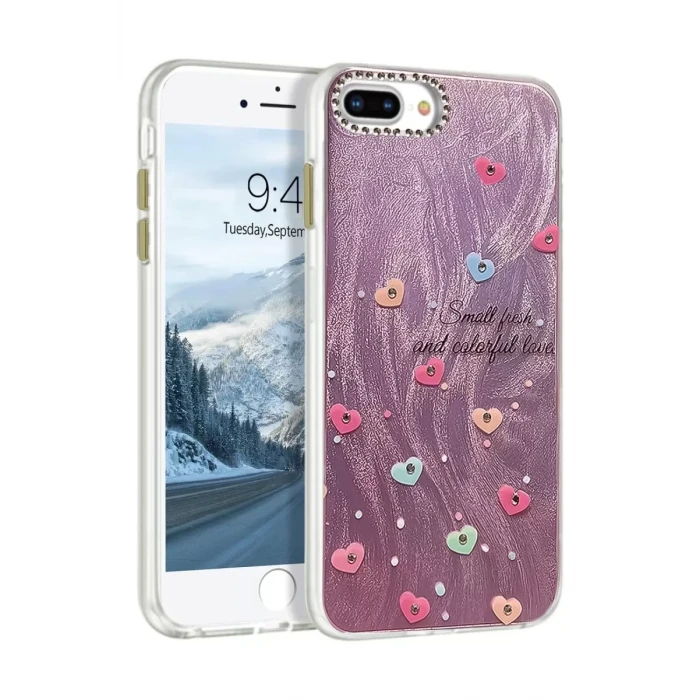Newface Apple iPhone 7 Plus Kılıf Blade Aynalı Desenli Kapak - Desen 8