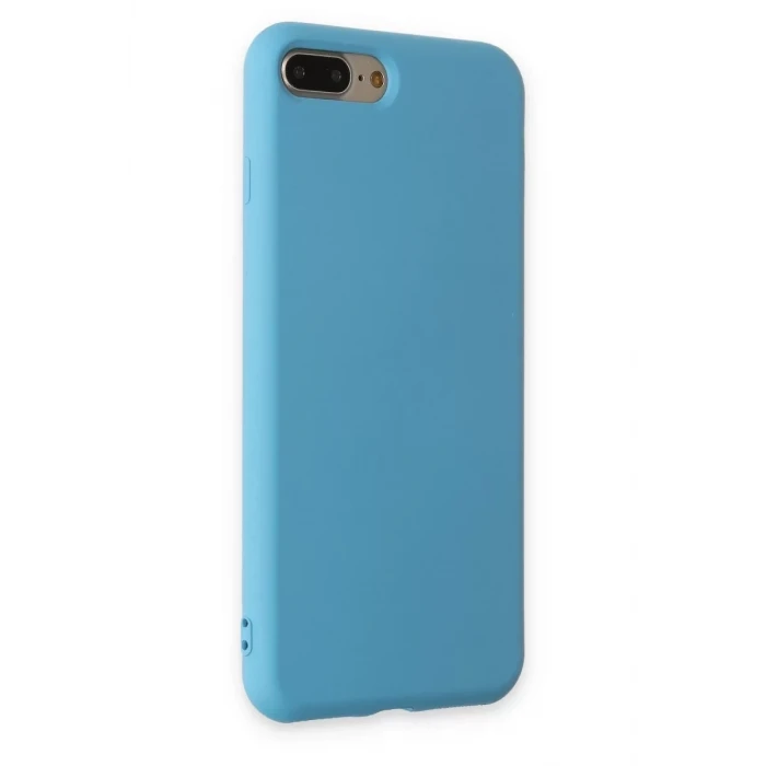 Newface Apple iPhone 7 Plus Kılıf Nano içi Kadife Silikon - Mavi