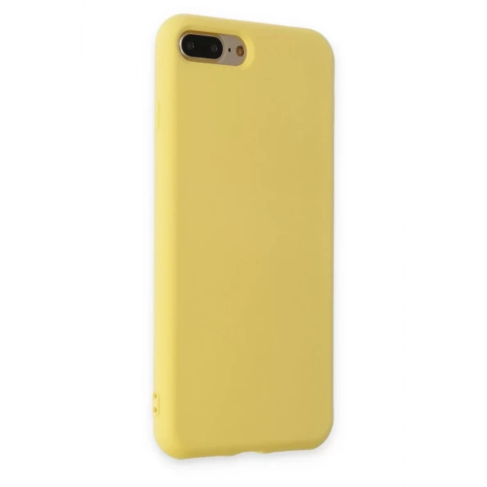 Newface Apple iPhone 7 Plus Kılıf Nano içi Kadife Silikon - Sarı