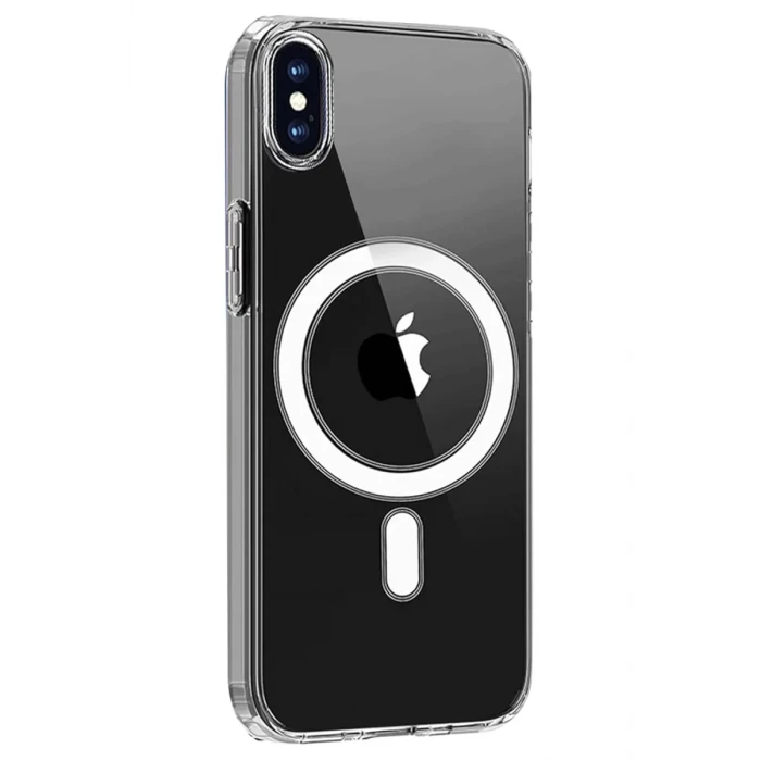 Newface Apple iPhone X Kılıf Magneticsafe Şeffaf Silikon - Şeffaf