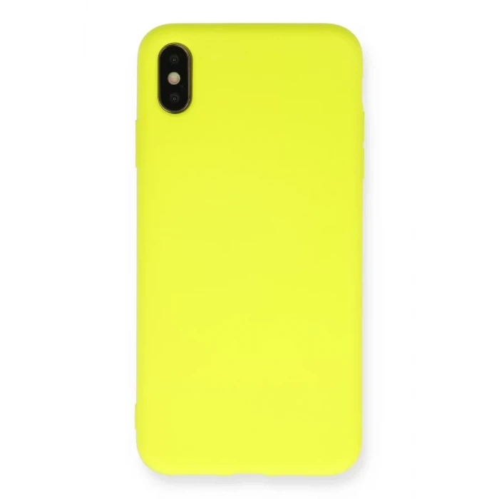 Newface Apple iPhone X Kılıf Nano içi Kadife Silikon - Sarı