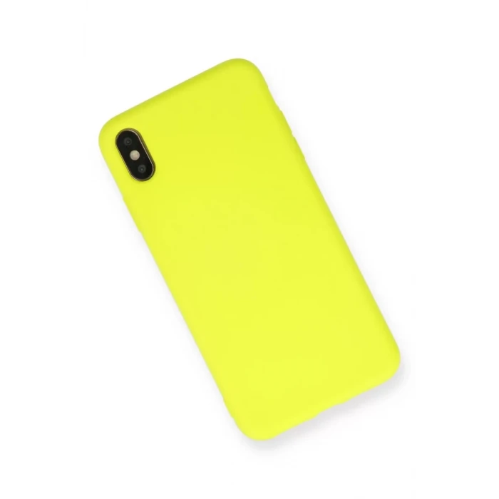 Newface Apple iPhone X Kılıf Nano içi Kadife Silikon - Sarı