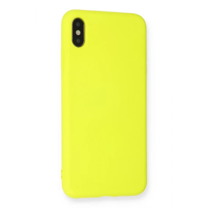 Newface Apple iPhone X Kılıf Nano içi Kadife Silikon - Sarı