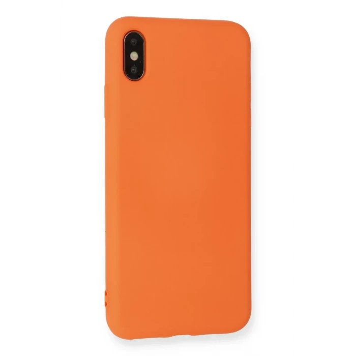 Newface Apple iPhone X Kılıf Nano içi Kadife Silikon - Turuncu