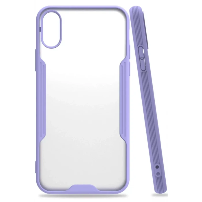Newface Apple iPhone X Kılıf Platin Silikon - Lila