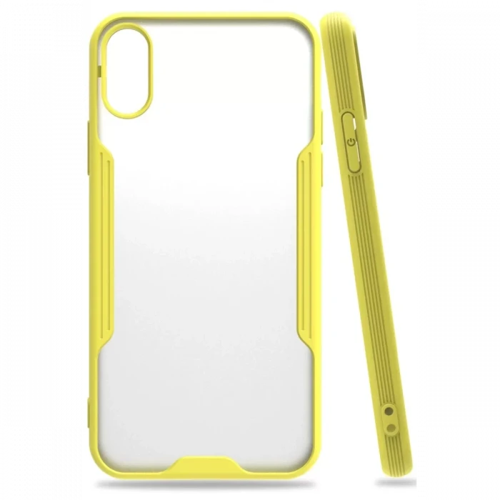 Newface Apple iPhone X Kılıf Platin Silikon - Sarı
