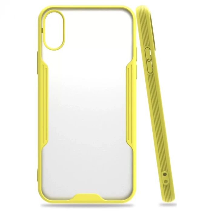 Newface Apple iPhone X Kılıf Platin Silikon - Sarı