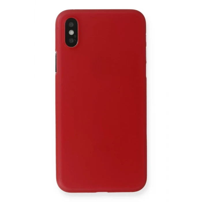 Newface Apple iPhone X Kılıf PP Ultra İnce Kapak - Kırmızı