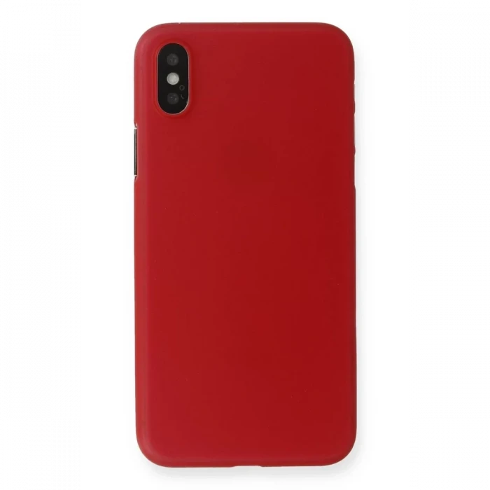 Newface Apple iPhone X Kılıf PP Ultra İnce Kapak - Kırmızı