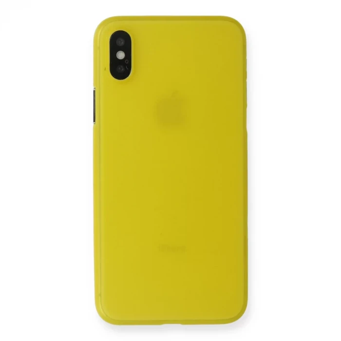 Newface Apple iPhone X Kılıf PP Ultra İnce Kapak - Sarı
