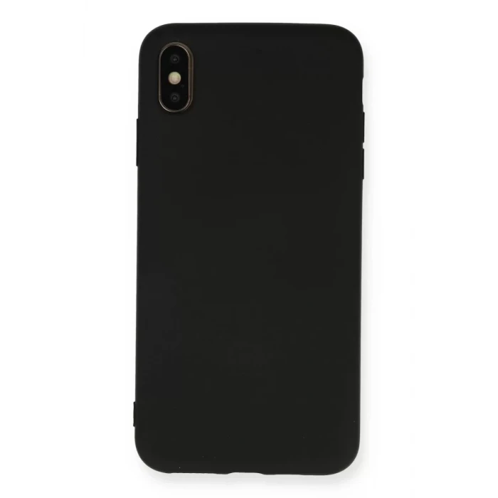 Newface Apple iPhone XS Max Kılıf Nano içi Kadife Silikon - Siyah