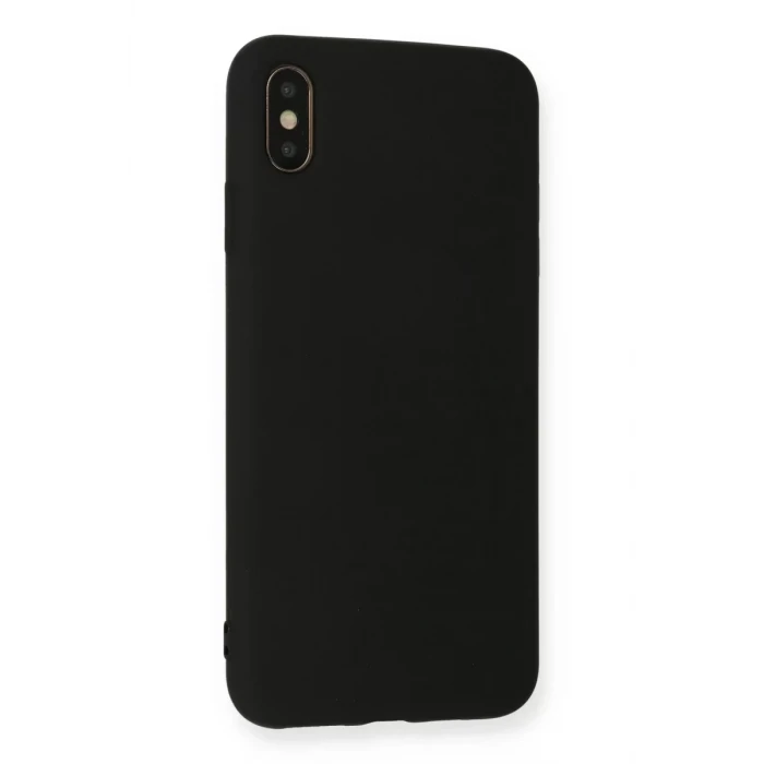 Newface Apple iPhone XS Max Kılıf Nano içi Kadife Silikon - Siyah