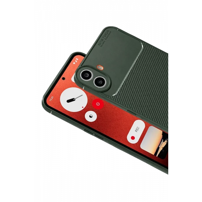 Newface Nothing Phone Nothing CMF Phone 1 Auto Focus Karbon Kapak - Yeşil