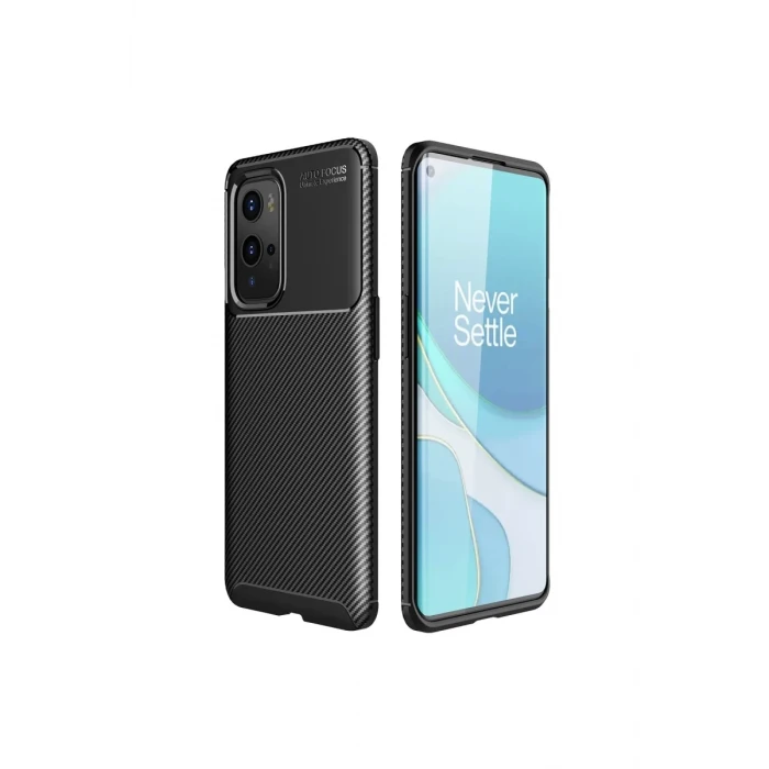 Newface One Plus 9 Pro Kılıf Auto Focus Karbon Kapak - Siyah
