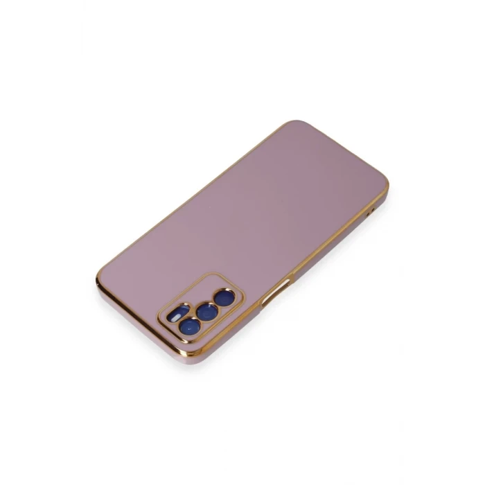 Newface Oppo A16 Kılıf Volet Silikon - Mor