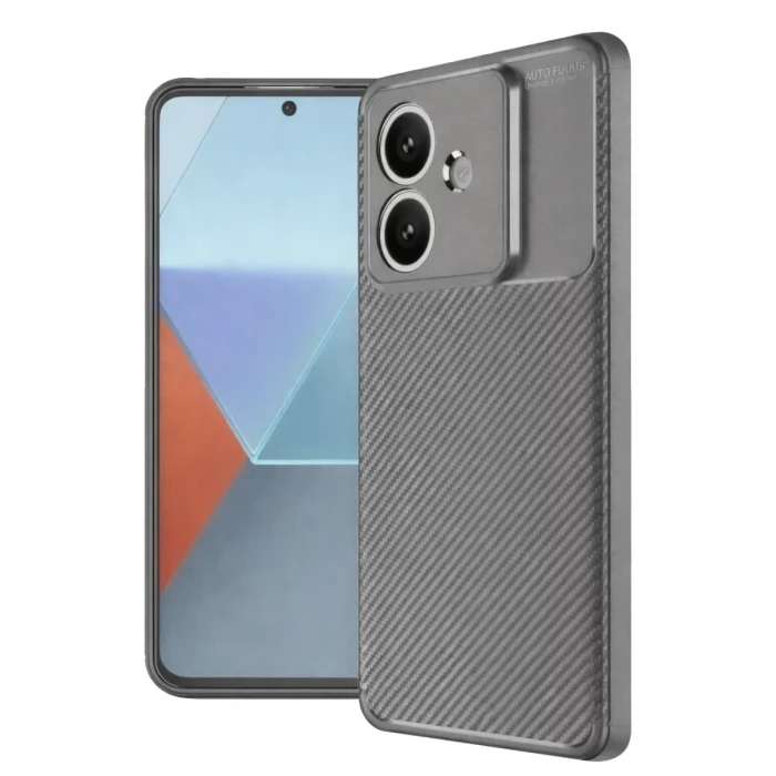 Newface Oppo A3 Kılıf Auto Focus Karbon Kapak - Gri