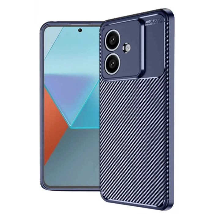 Newface Oppo A3 Kılıf Auto Focus Karbon Kapak - Lacivert