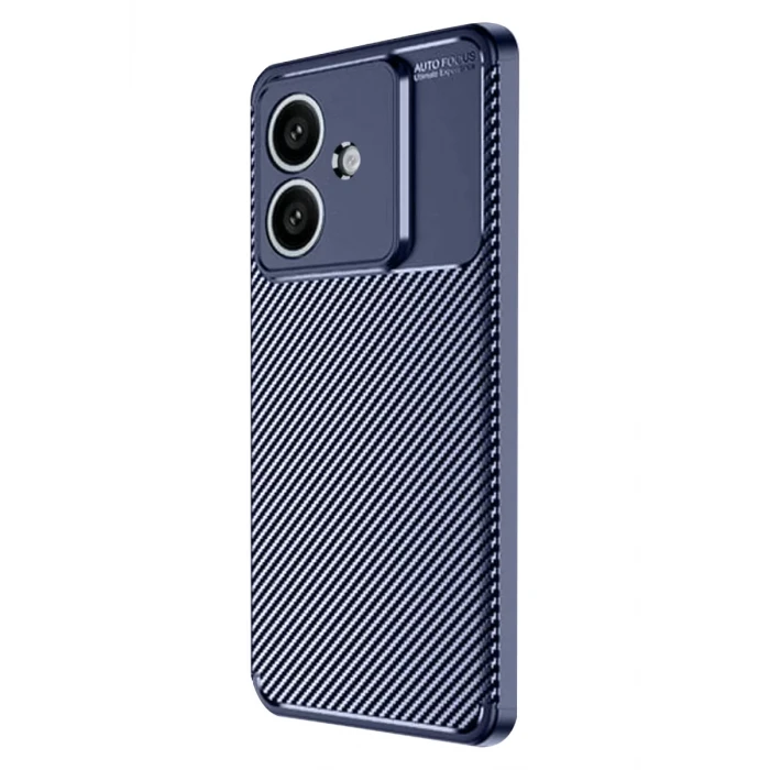 Newface Oppo A3 Kılıf Auto Focus Karbon Kapak - Lacivert