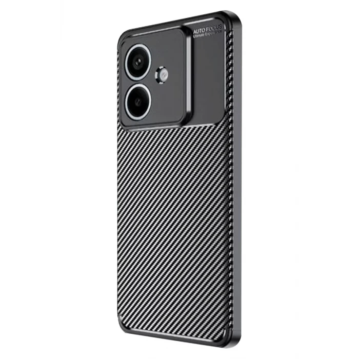 Newface Oppo A3 Kılıf Auto Focus Karbon Kapak - Siyah
