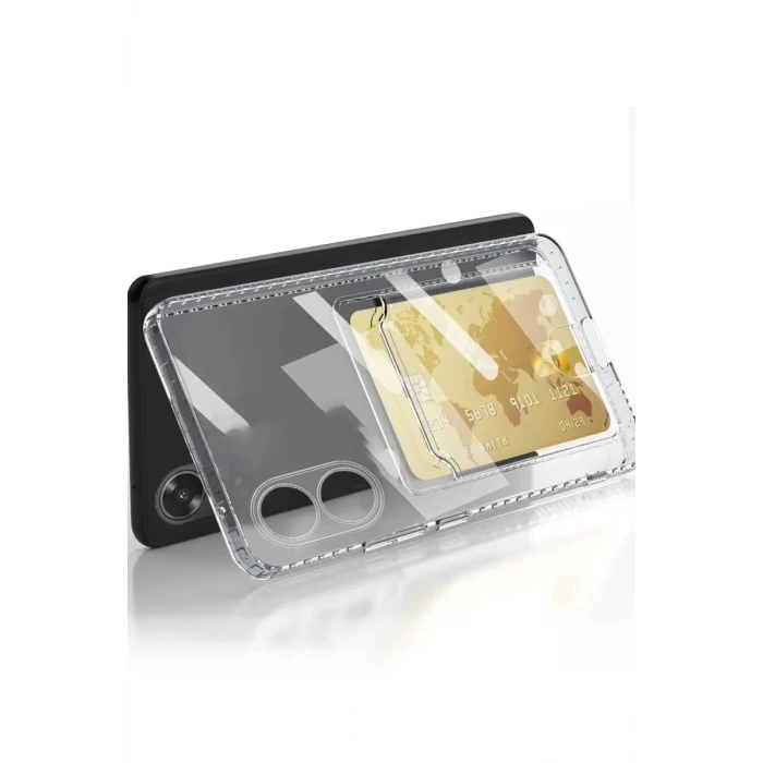 Newface Oppo A38 Kılıf Kart Şeffaf Silikon - Şeffaf