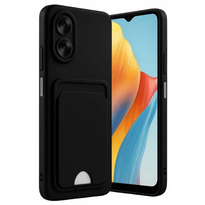 Newface Oppo A38 Kılıf Kelvin Kartvizitli Silikon - Siyah