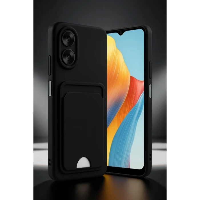 Newface Oppo A38 Kılıf Kelvin Kartvizitli Silikon - Siyah
