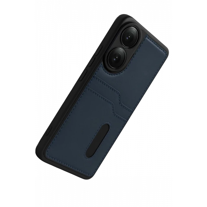 Newface Oppo A38 Sara Kartvizitli Deri Kılıf - Lacivert