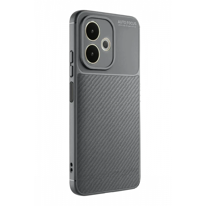 Newface Oppo A5 Pro 4G Kılıf Auto Focus Karbon Kapak - Gri