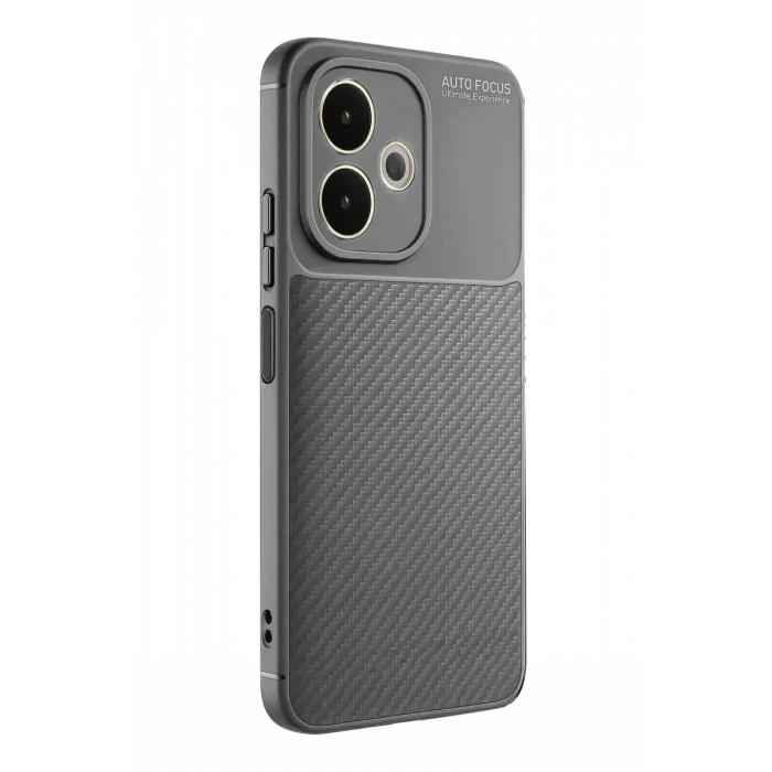 Newface Oppo A5 Pro 4G Kılıf Auto Focus Karbon Kapak - Gri