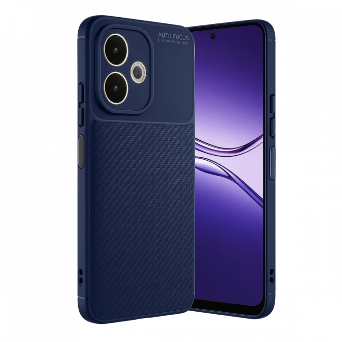 Newface Oppo A5 Pro 4G Kılıf Auto Focus Karbon Kapak - Lacivert