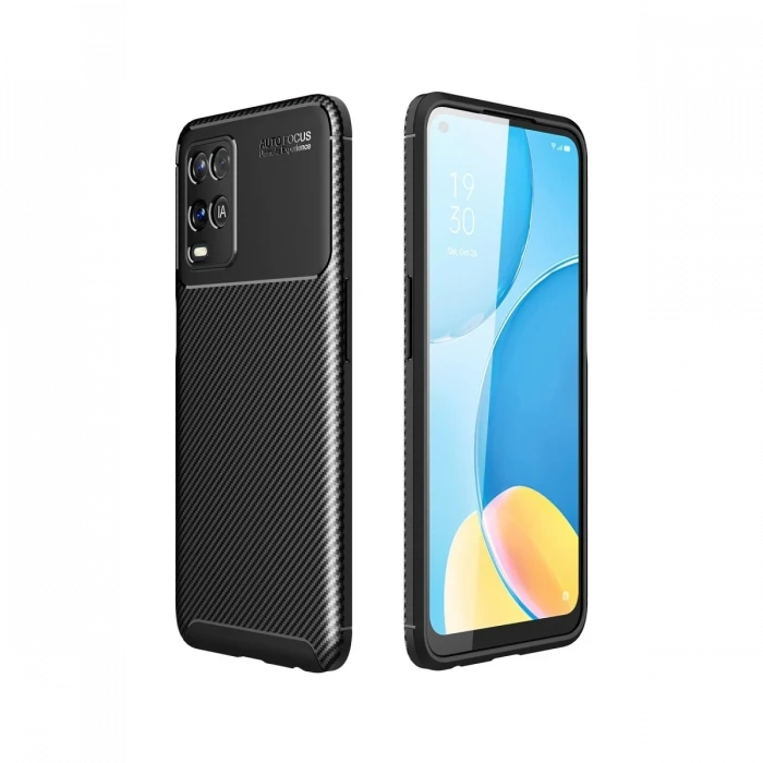 Newface Oppo A54 4G Kılıf Auto Focus Karbon Kapak - Siyah