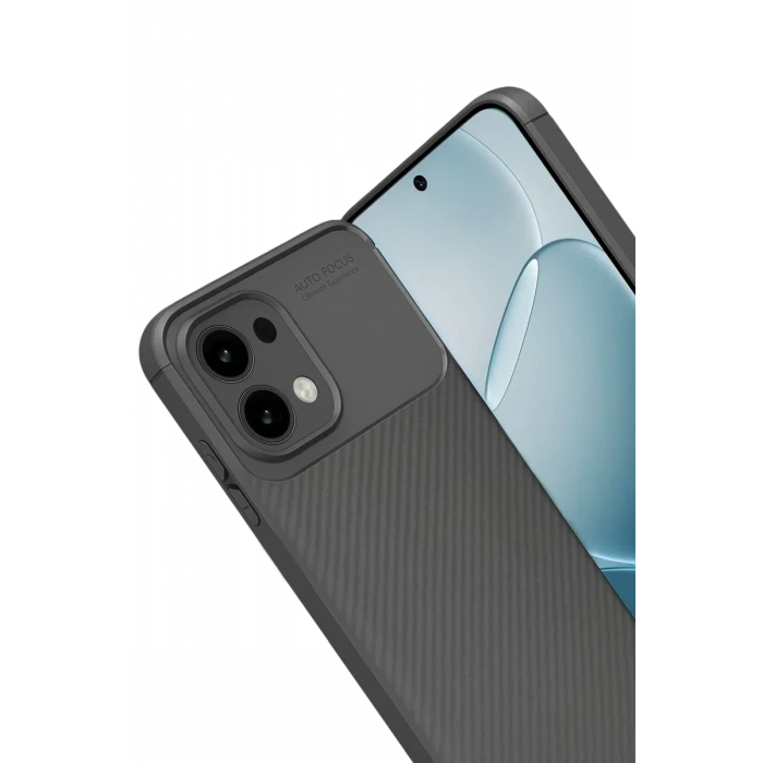 Newface Oppo A6 Pro 4G Auto Focus Karbon Kapak - Gri