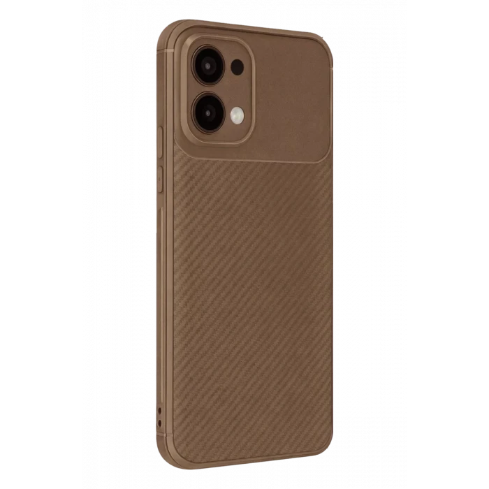Newface Oppo A6 Pro 4G Auto Focus Karbon Kapak - Kahverengi