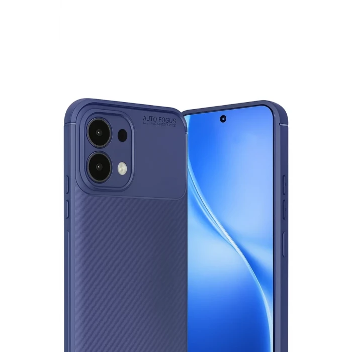 Newface Oppo A6 Pro 4G Auto Focus Karbon Kapak - Lacivert