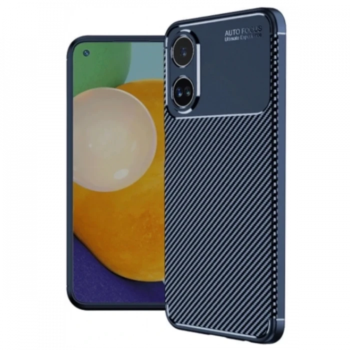 Newface Oppo A60 Kılıf Auto Focus Karbon Kapak - Lacivert