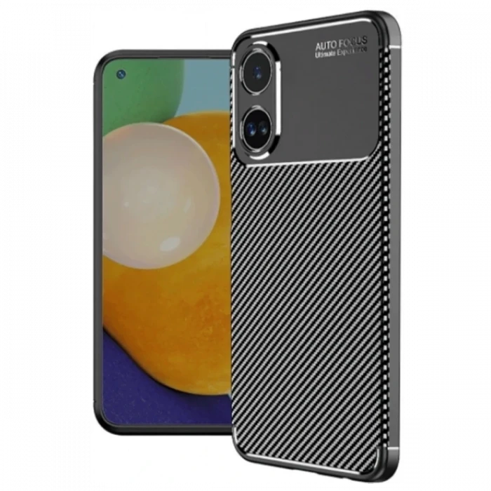 Newface Oppo A60 Kılıf Auto Focus Karbon Kapak - Siyah