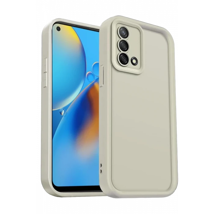 Newface Oppo A74 4G Kılıf Viera Silikon - Krem