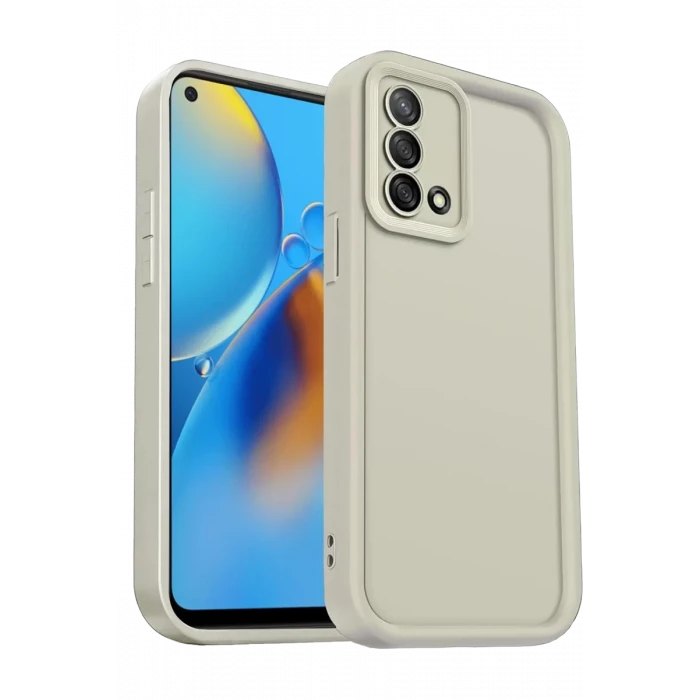 Newface Oppo A74 4G Kılıf Viera Silikon - Krem