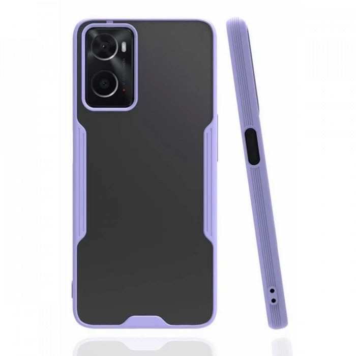 Newface Oppo A96 Kılıf Platin Silikon - Lila