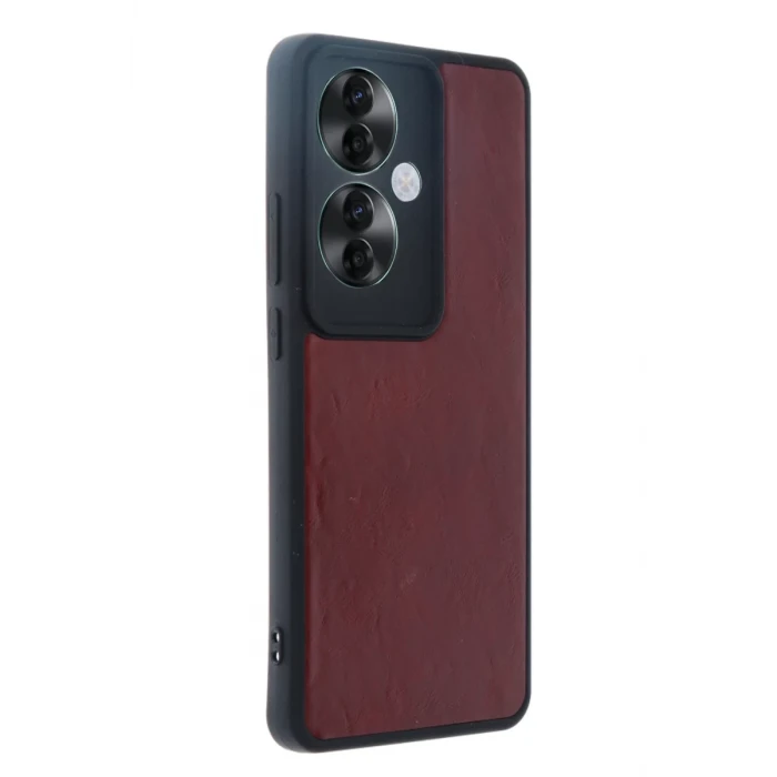Newface Oppo Reno 11F Kılıf Aras Deri Kapak - Bordo